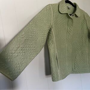 Kiko Women’s Light Green Jacket 100% Silk Size M